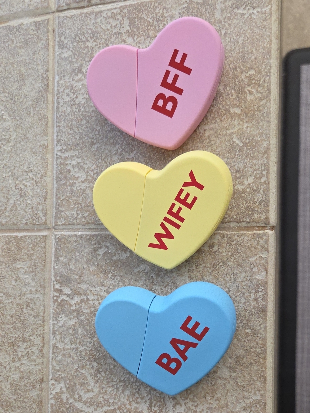 KKW Fragrance Heart Trio — Pink BFF, Yellow Wifey, Blue Bae